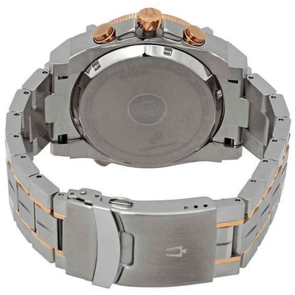 New Mens Bulova Chronograph w Rose Gold Toned Accents