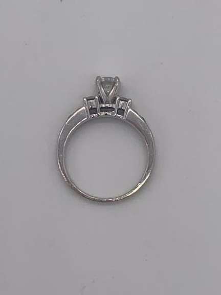 14kt Solid White Gold Diamond Engagement Ring