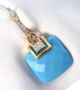 Vibrant Turquoise & Diamond Earrings in 14k YG