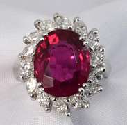Stunning Rubellite & Diamond Ring in Platinum