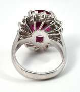 Stunning Rubellite & Diamond Ring in Platinum