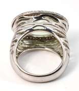 Enticing Green Quartz & Diamond Ring in 14K WG