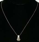 Large CZ Sterling Silver Pendant & Chain