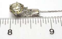 Large CZ Sterling Silver Pendant & Chain