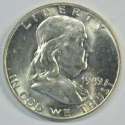 Near Gem BU 1949-P Franklin Half Dollar Full Bell Lines