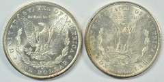 Choice BU 1884-O & 1889-P Morgan Silver Dollars