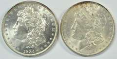 Choice BU 1884-O & 1889-P Morgan Silver Dollars
