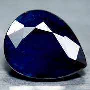 Bold 4.09ct blue black pear cut Sapphire
