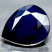 Bold 4.09ct blue black pear cut Sapphire