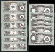 1968 Bank of Biafra 6 consecutive 1 pound GEM