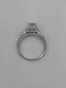 14kt Solid White Gold Diamond Engagement Ring