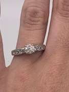 14kt Solid White Gold Diamond Engagement Ring