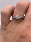 14kt Solid White Gold Diamond Engagement Ring