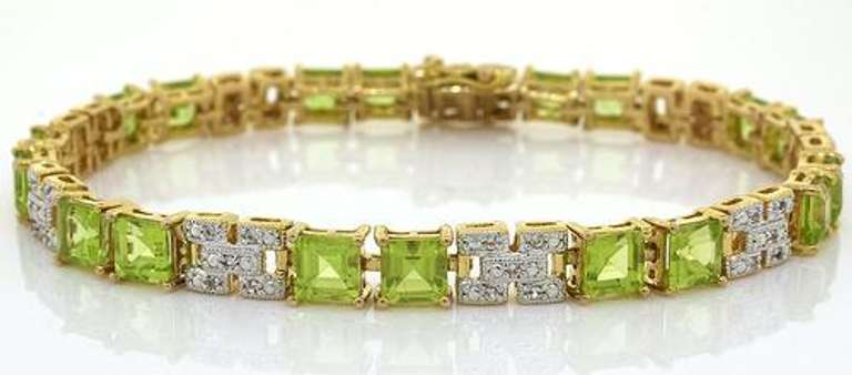 Sparkling Peridot & Topaz Sterling Silver Bracelet