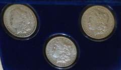 3 piece set Morgan Dollars, P/D/S set, circulated