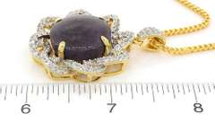 Absolutely Striking Humongous 46.00CTW Ruby & Sapphire Pendant & Chain