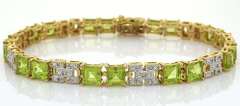 Sparkling Peridot & Topaz Sterling Silver Bracelet