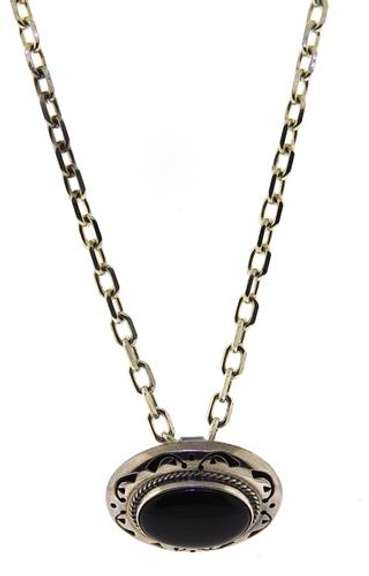 Sterling Silver Black Onyx Southwest Style Necklace