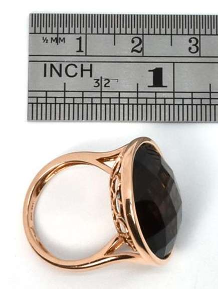 Bold Smokey Topaz Ring in 14K Rose Gold