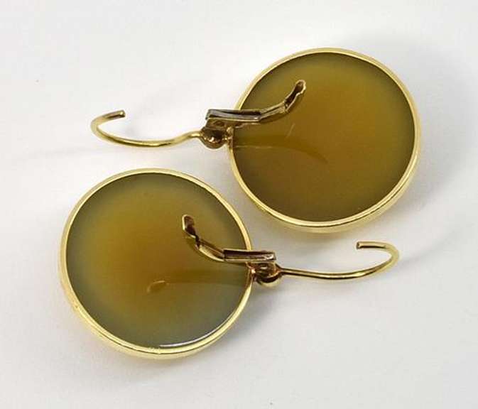 Suave Butterscotch Agate Earrings in 14K YG