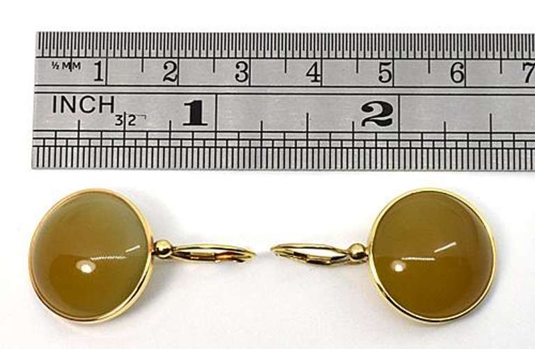 Suave Butterscotch Agate Earrings in 14K YG