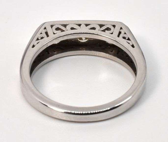 Proper Three Diamond Ring in 18K WG