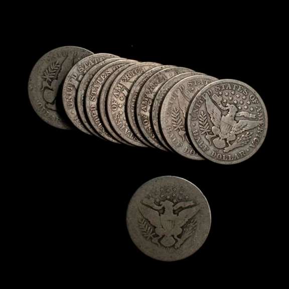 12 Silver Barber Halves