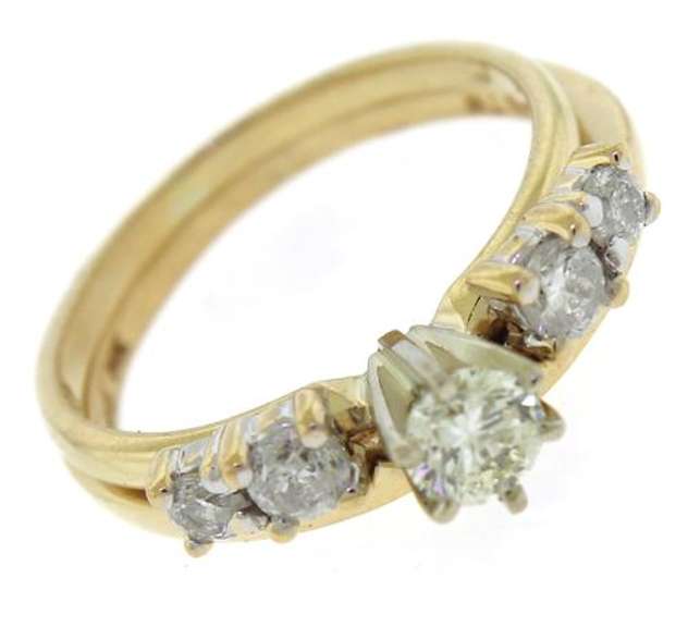 Elegant RBC Engagement Ring w Diamond Band