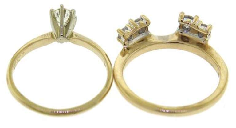 Elegant RBC Engagement Ring w Diamond Band