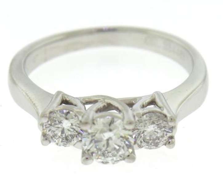Platinum Round Brilliant Cut 3 Diamond Ring