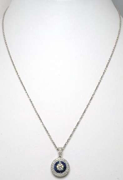 Diamond & Sapphire Pendant Necklace