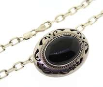 Sterling Silver Black Onyx Southwest Style Necklace