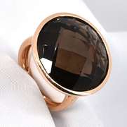Bold Smokey Topaz Ring in 14K Rose Gold