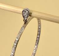 Lively Drop Hoops with Diamonds in 14K WG