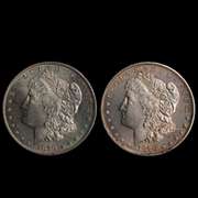 2 1878 S Frosty White BU Morgan Dollars