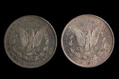 2 1878 S Frosty White BU Morgan Dollars