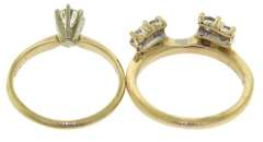 Elegant 14kt YG Round Diamond Engagement Ring with Diamond Band