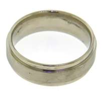 Gent's White Gold RBC Diamond Step Edge Band