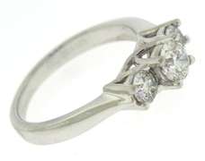 Platinum Round Brilliant Cut 3 Diamond Ring