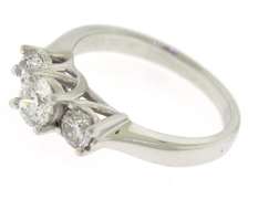 Platinum Round Brilliant Cut 3 Diamond Ring