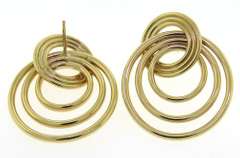 Gorgeous 14kt YG Interlocking Circle Earrings