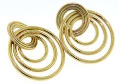 Gorgeous 14kt YG Interlocking Circle Earrings