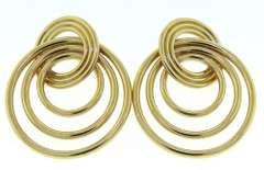 Gorgeous 14kt YG Interlocking Circle Earrings