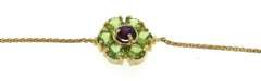 Stunning Peridot, Blue Topaz & Amethyst Flower Necklace