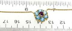 Stunning Peridot, Blue Topaz & Amethyst Flower Necklace