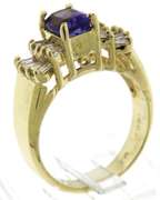 Glowing Tanzanite and Baguette Diamond Ring