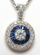 Diamond & Sapphire Pendant Necklace