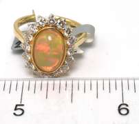 Delightful Opal & Diamond Ring, 14KT
