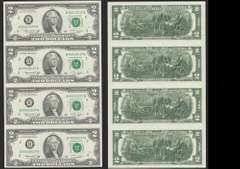 $2 1976 Uncut sheet of 4 from the NY district Gem