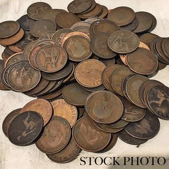 150 Assorted British Copper Pennies